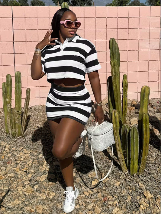 Top & High-Waisted Skirt Set